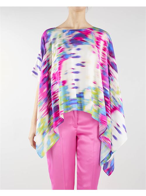 Asymmetric blouse with pixel print Manila Grace MANILA GRACE | Blouse | C264VSMA432